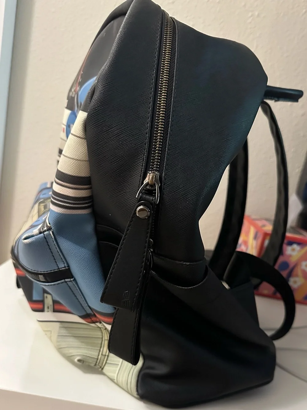 Givenchy Black cream & Blue Graphic robot Backpack - Designer-Inspired